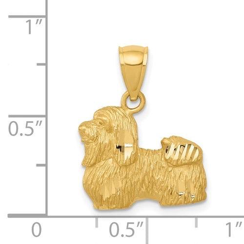 14K Diamond Dust Shih Tzu Pendant - Seattle Gold Grillz