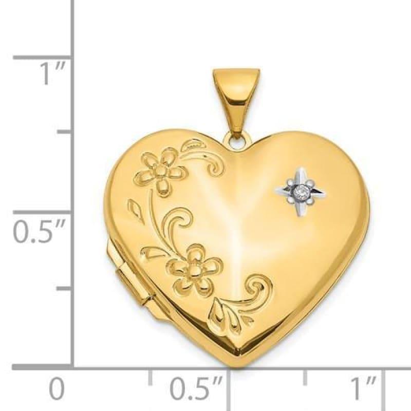 14k Diamond Family Heart Locket - Seattle Gold Grillz