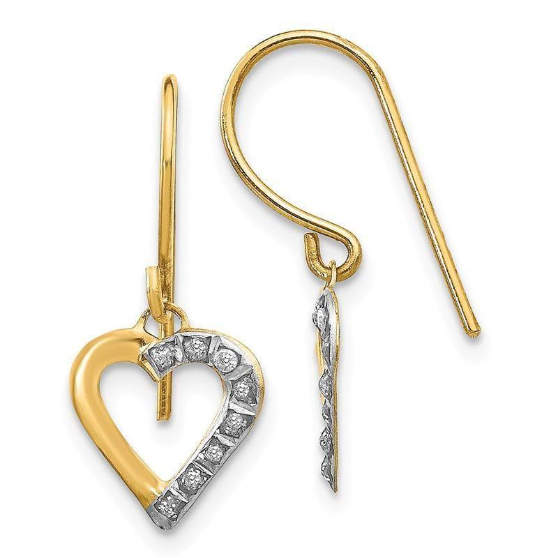 14k Diamond Fascination Heart Earrings - Seattle Gold Grillz