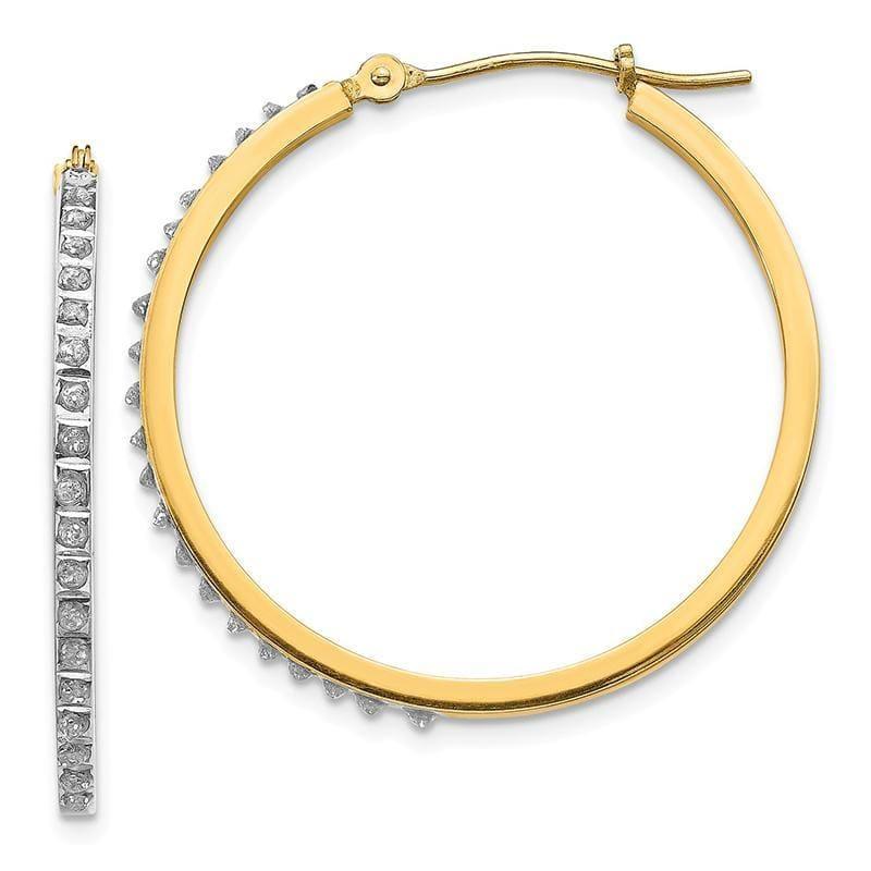 14k Diamond Fascination Round Hinged Hoop Earrings - Seattle Gold Grillz