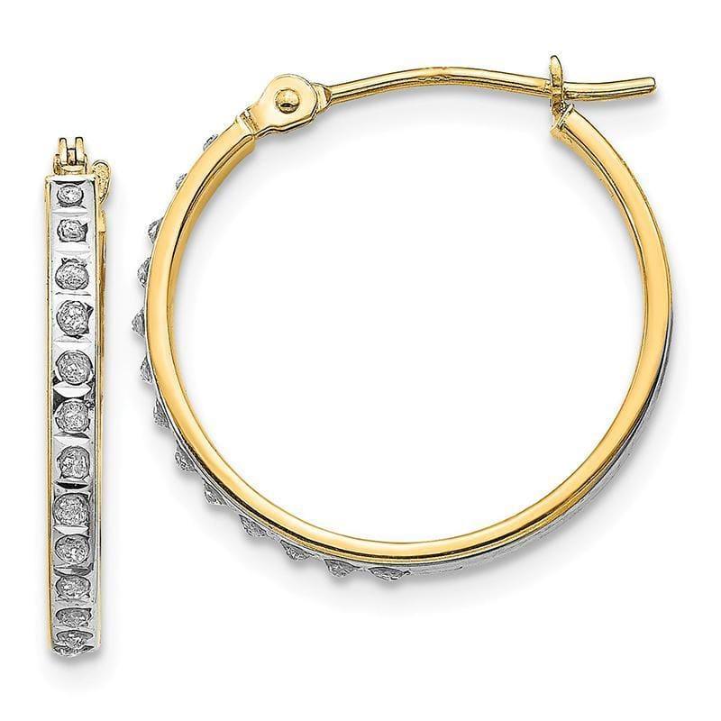 14k Diamond Fascination Round Hinged Hoop Earrings - Seattle Gold Grillz