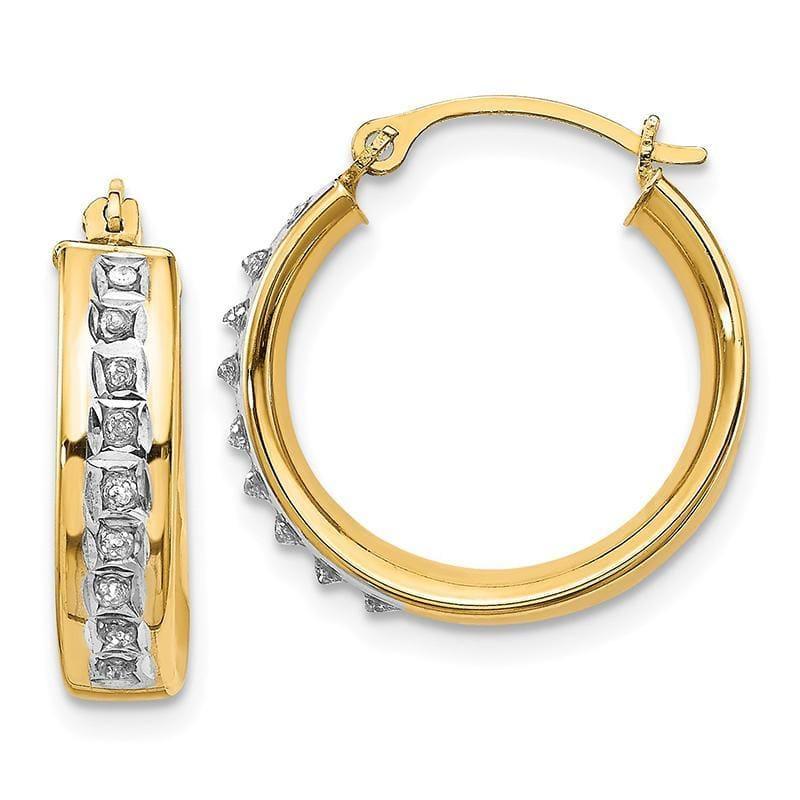 14k Diamond Fascination Round Hinged Post Hoop Earrings - Seattle Gold Grillz
