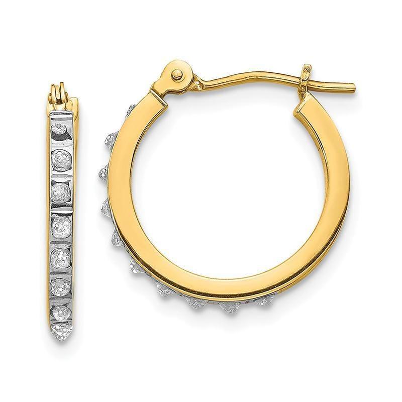 14k Diamond Fascination Small Hinged Leverback Hoop Earrings - Seattle Gold Grillz