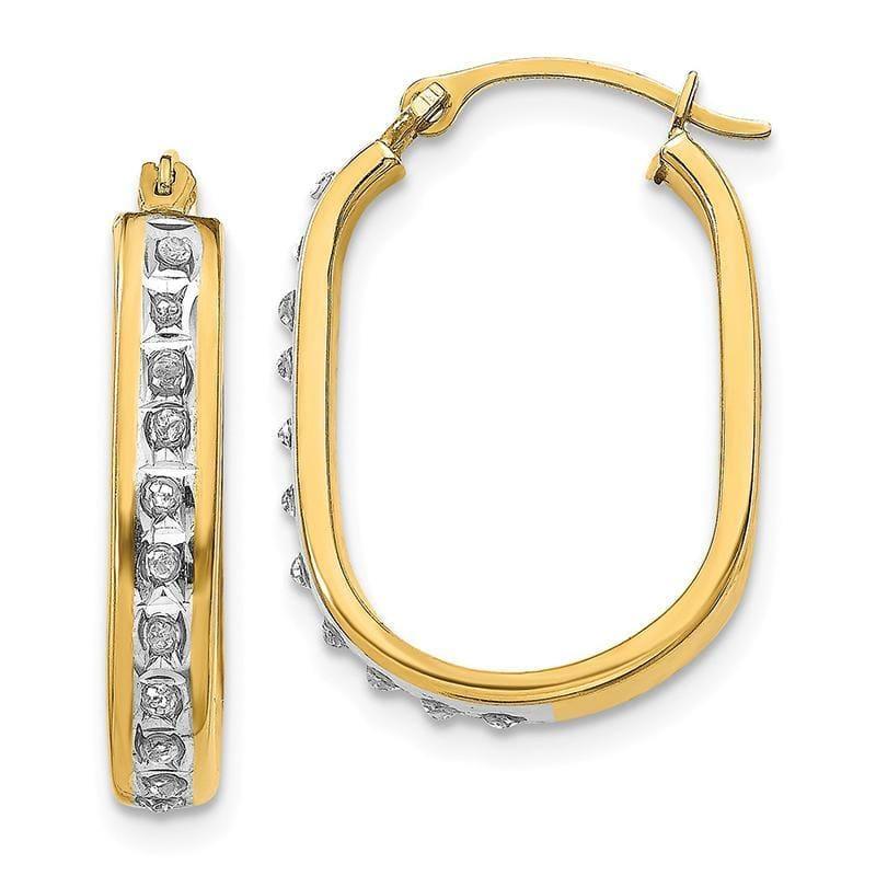 14k Diamond Fascination Squared Hinged Hoop Earrings - Seattle Gold Grillz