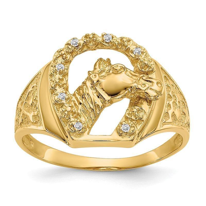 14k Diamond Horseshoe Hooves Ring - Seattle Gold Grillz