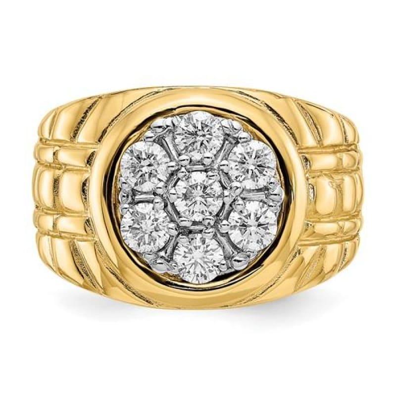 14k Diamond Men's Cluster Ring - Seattle Gold Grillz