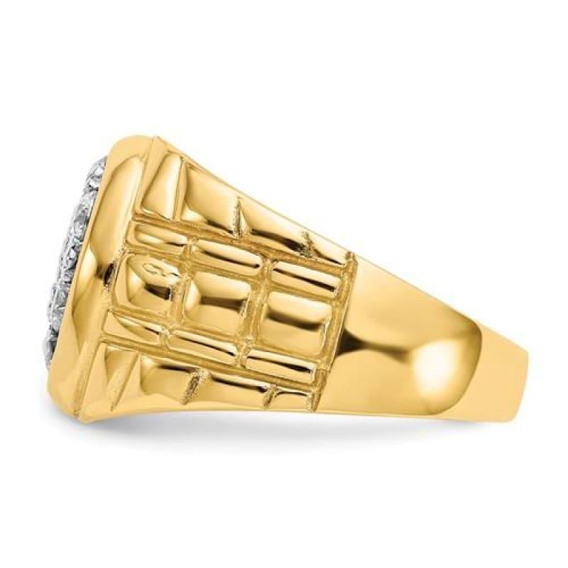 14k Diamond Men's Cluster Ring - Seattle Gold Grillz