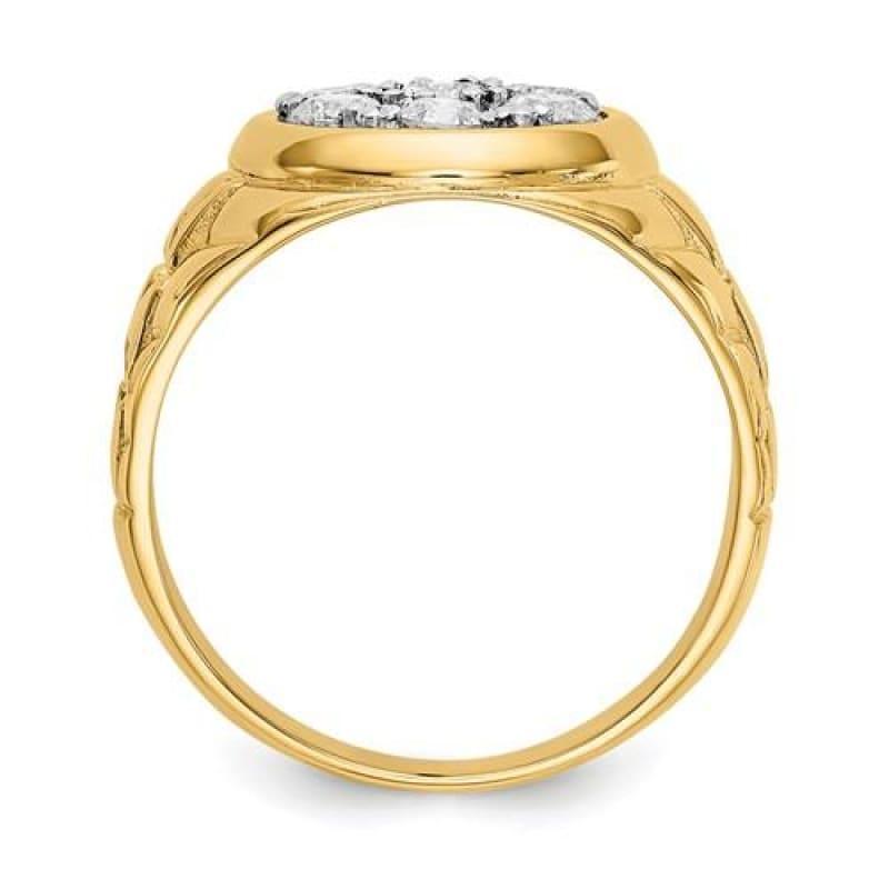 14k Diamond Men's Cluster Ring - Seattle Gold Grillz