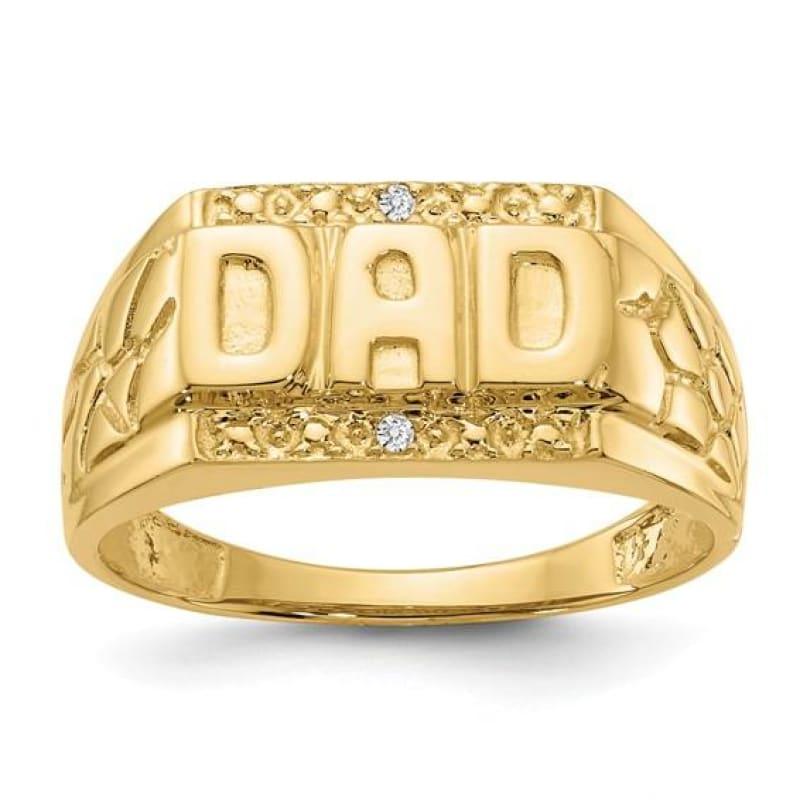 14k Diamond Men's Dad Ring - Seattle Gold Grillz