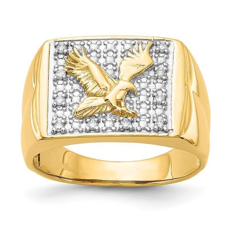 14k Diamond Men's Eagle Ring - Seattle Gold Grillz