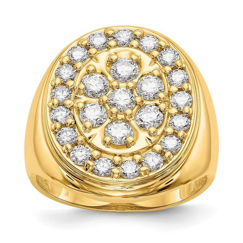 14k Diamond Men's Oval Ring - Seattle Gold Grillz