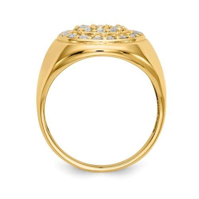 14k Diamond Men's Oval Ring - Seattle Gold Grillz