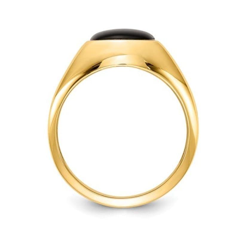 14k Diamond Onyx Men's Ring - Seattle Gold Grillz