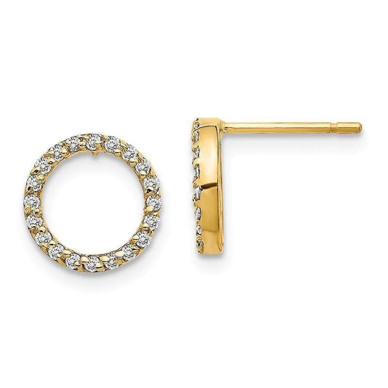 14k Diamond Open Circle Earrings - Seattle Gold Grillz