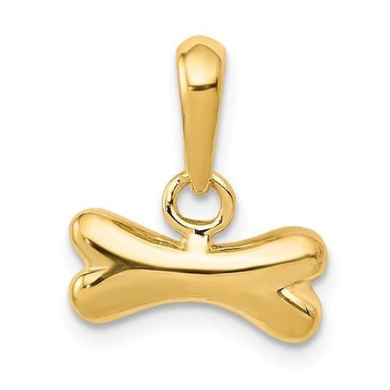 14k Dog Bone Pendant with 18 Inch Chain - Seattle Gold Grillz