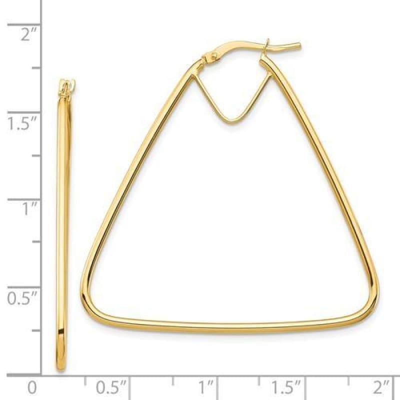 14k Double Triangle Hoop Earrings - Seattle Gold Grillz