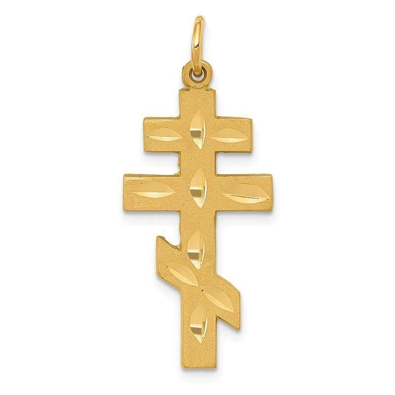 14k Eastern Orthodox Cross Pendant. - Seattle Gold Grillz