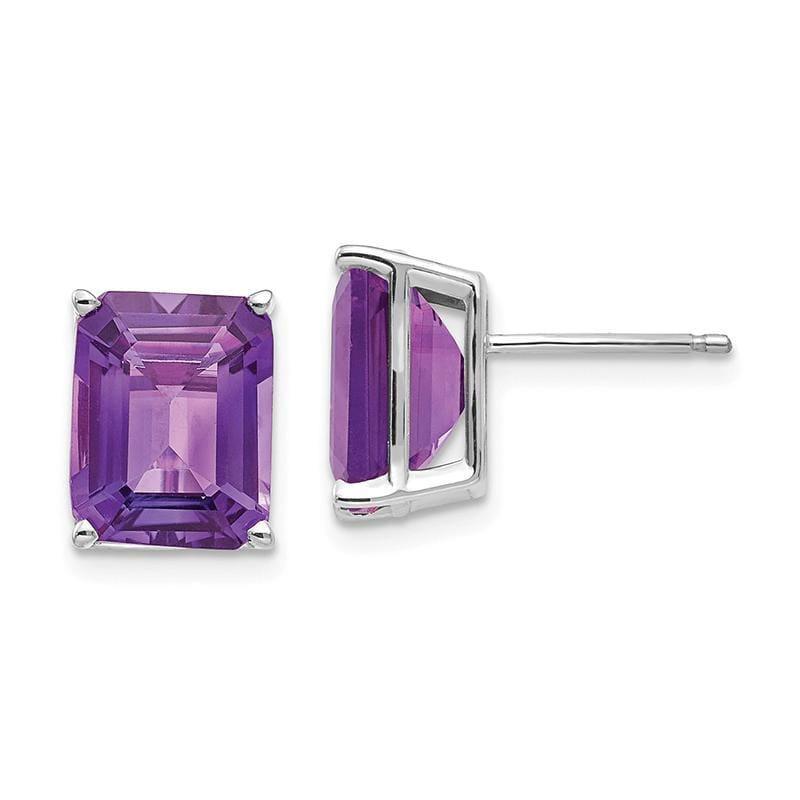 14k Emerald Cut Amethyst Stud Earrings - Seattle Gold Grillz