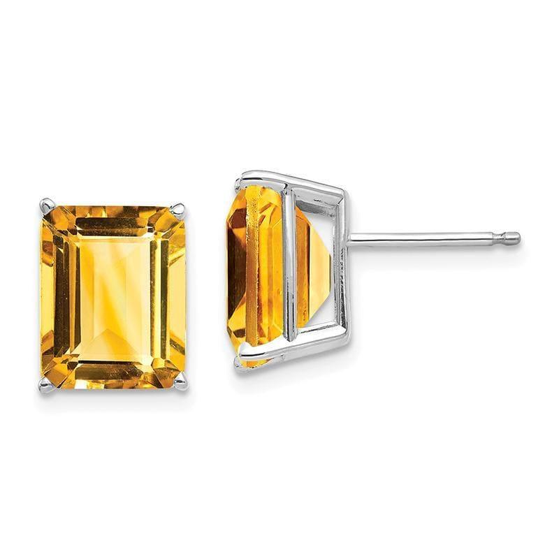 14k Emerald Cut Citrine stud earring - Seattle Gold Grillz