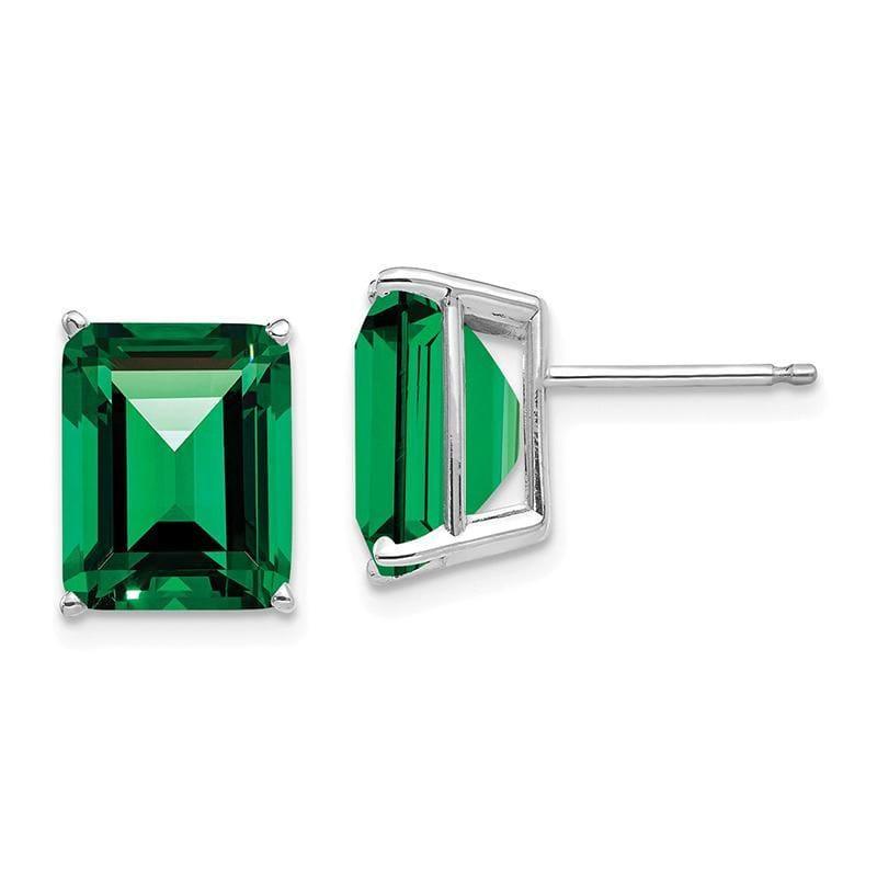 14k Emerald Cut Mount St. Helens Stud Earrings - Seattle Gold Grillz