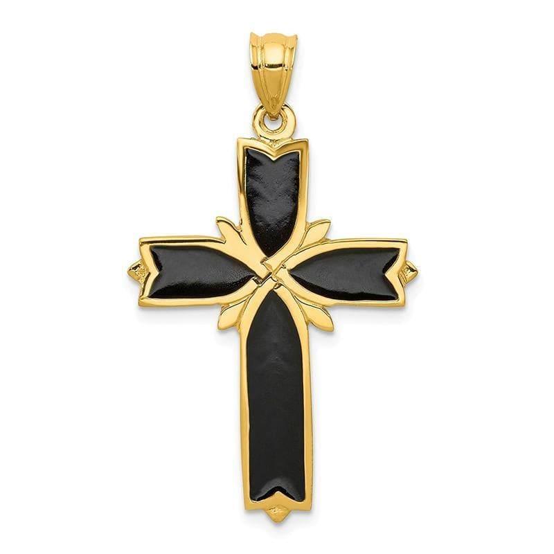 14k Enameled Latin Cross Pendant - Seattle Gold Grillz