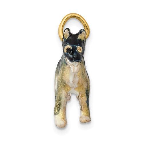 14K Enameled Medium German Shepherd Charm - Seattle Gold Grillz