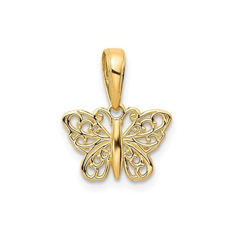 14k Filigree Butterfly Charm - Seattle Gold Grillz