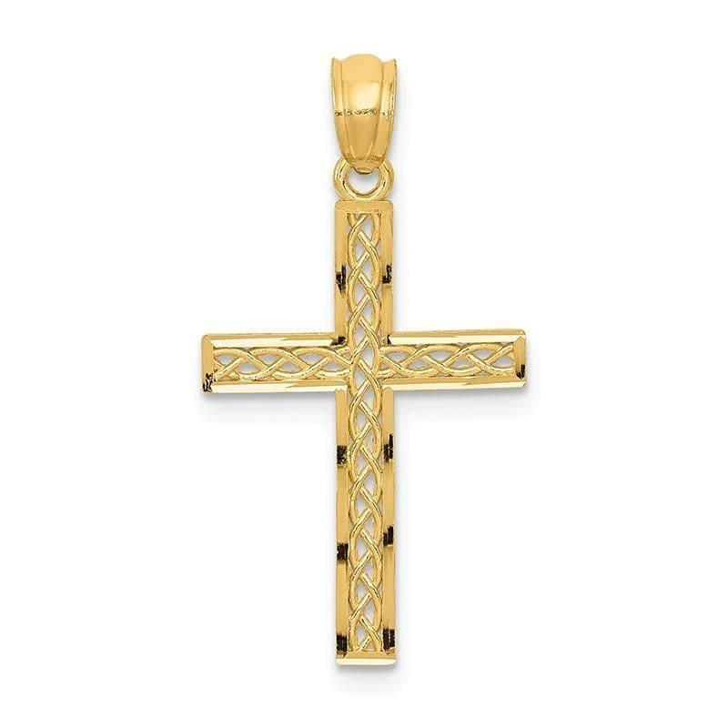 14k Filigree Cross Pendant. Weight: 0.48, Length: 29, Width: 14 - Seattle Gold Grillz
