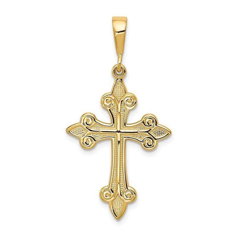 14k Fleur de Lis Cross Pendant. Weight: 1.61, Length: 39, Width: 20 - Seattle Gold Grillz