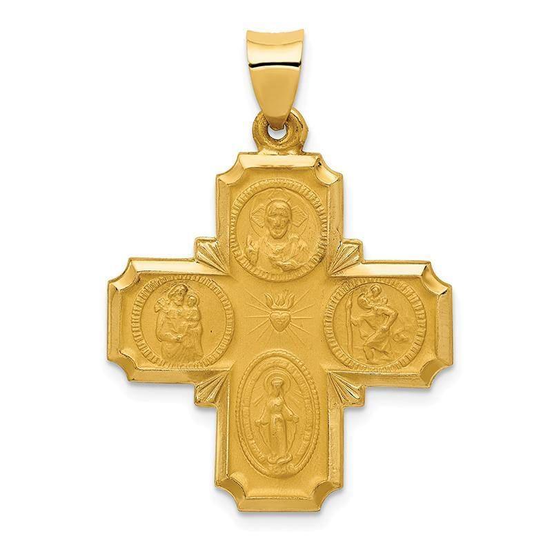 14k Four-Way Medal Pendant. Weight: 1.43, Length: 34, Width: 25 - Seattle Gold Grillz