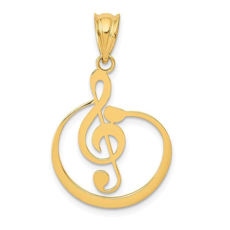 14k G Clef Musical Note Pendant - Seattle Gold Grillz