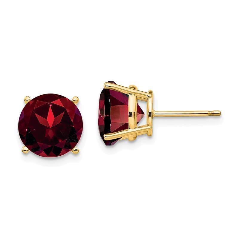 14k Garnet Round Stud Earrings - Seattle Gold Grillz