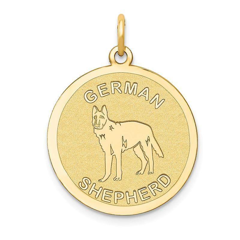 14k German Shepherd Disc Charm - Seattle Gold Grillz