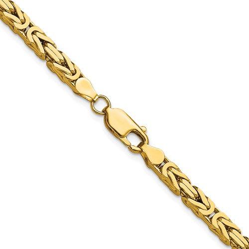 14k Gold 4mm Byzantine Chain - Seattle Gold Grillz