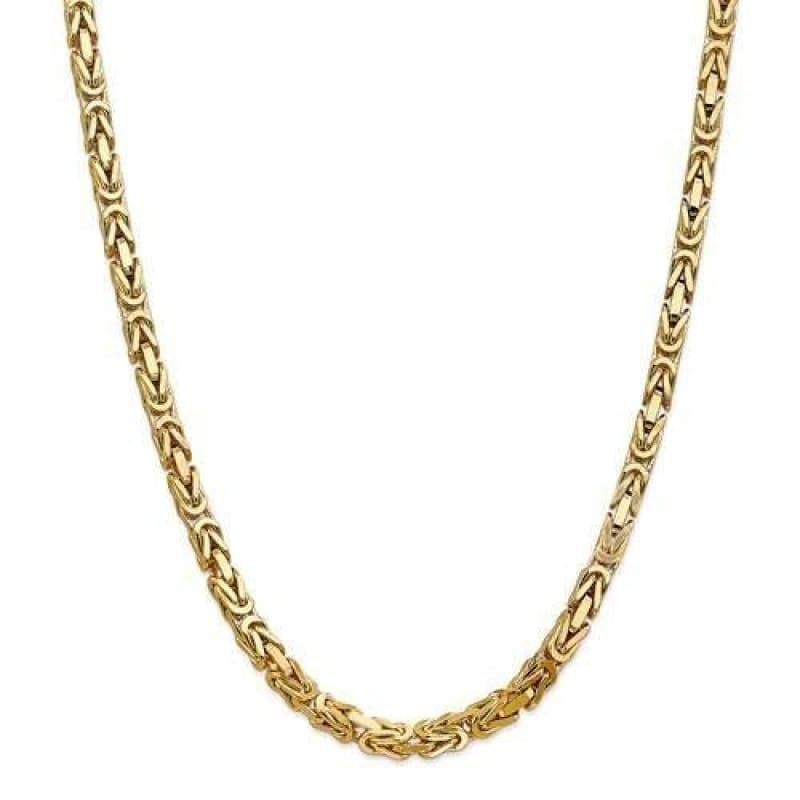 14k Gold 5.25mm Byzantine Chain - Seattle Gold Grillz