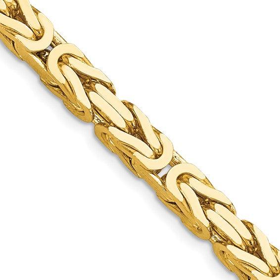14k Gold 5.25mm Byzantine Chain - Seattle Gold Grillz