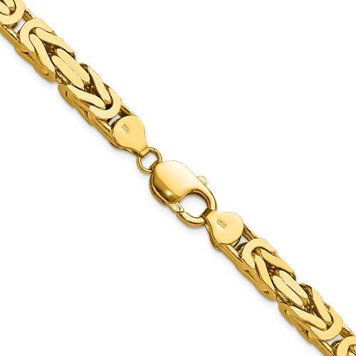 14k Gold 6.50mm Byzantine Chain - Seattle Gold Grillz
