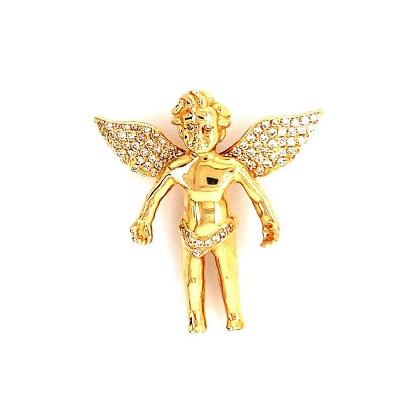 14k Gold Diamond Angel Pendant - Seattle Gold Grillz