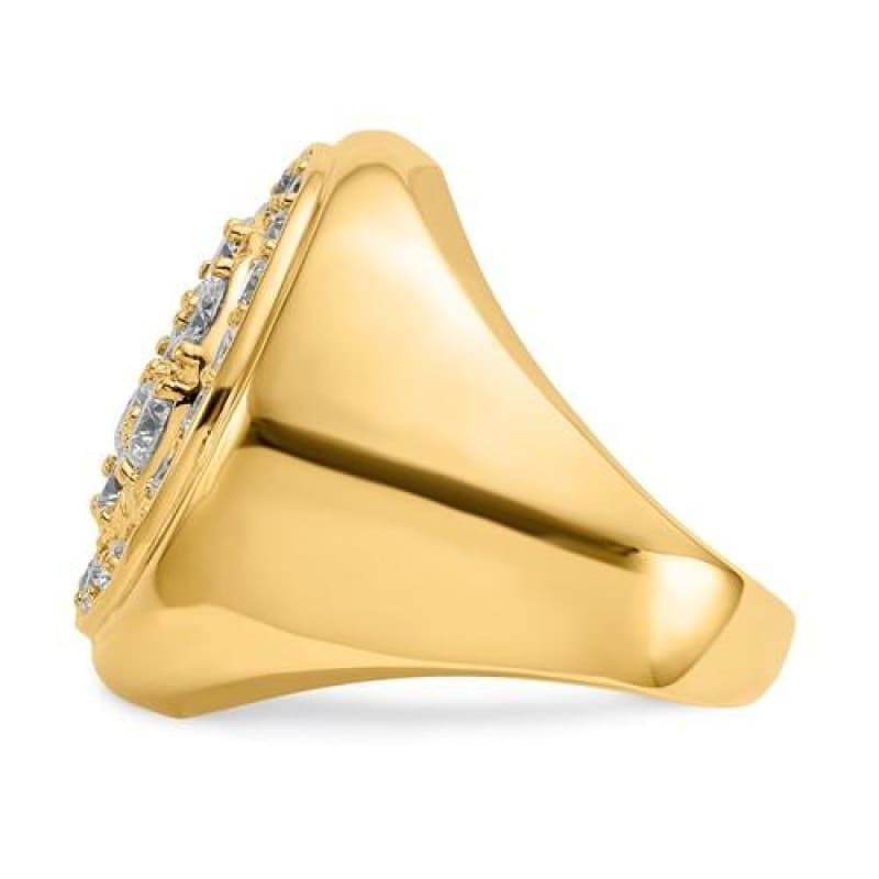 14k Gold Diamond Oval Men's Ring - Seattle Gold Grillz