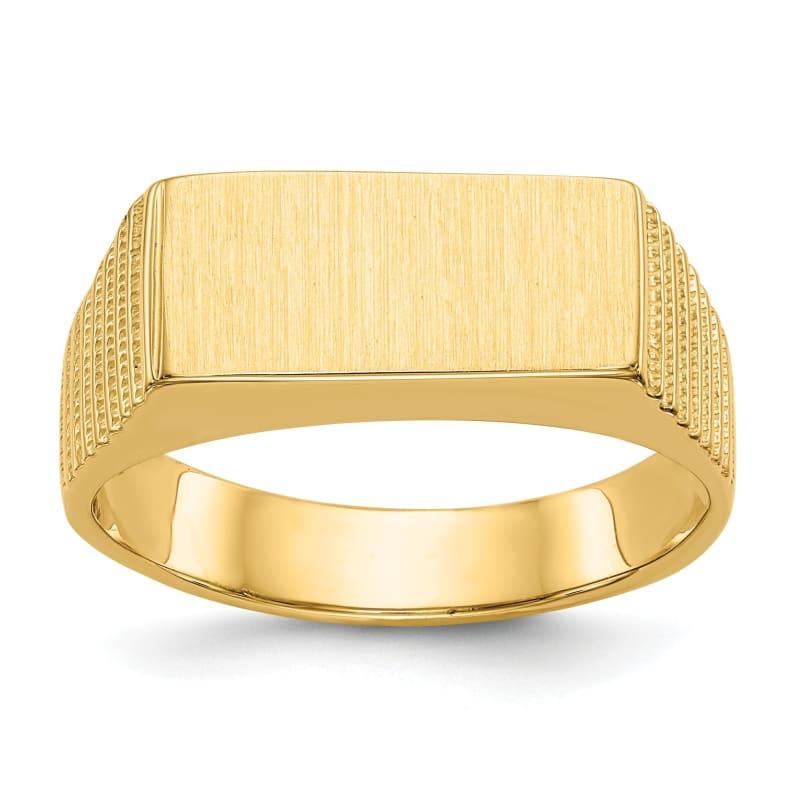 14k Gold Open Back Men's Signet Ring - Seattle Gold Grillz