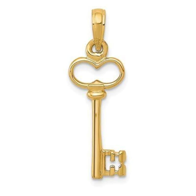 14k Gold Polished 3D Key Charm - Seattle Gold Grillz