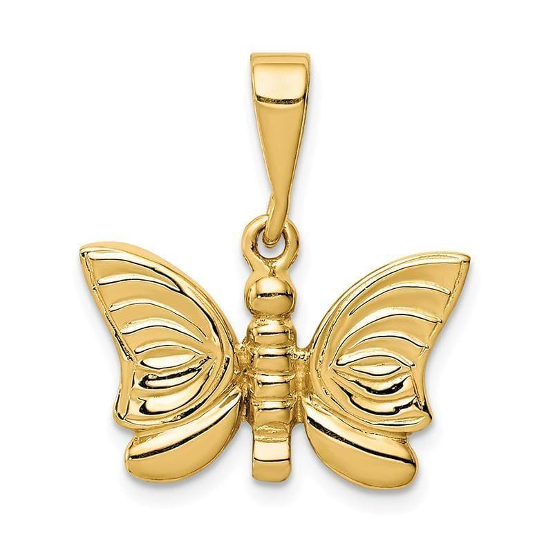 14k Gold Polished Butterfly Pendant - Seattle Gold Grillz