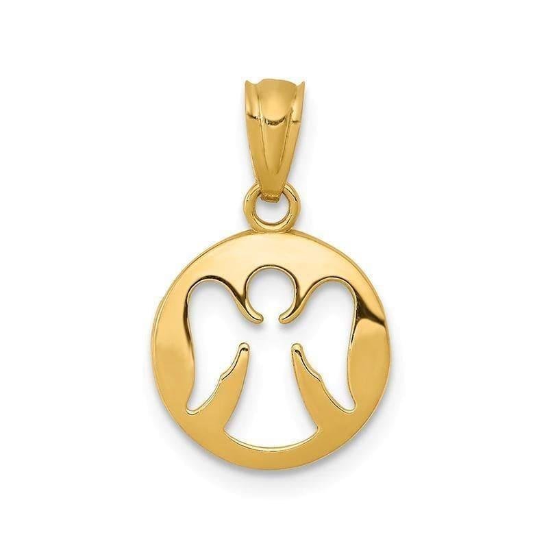 14k Gold Polished Cut-out Angel Pendant - Seattle Gold Grillz