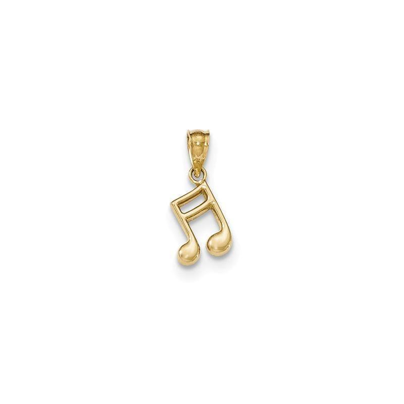 14k Gold Polished Music Note Pendant - Seattle Gold Grillz