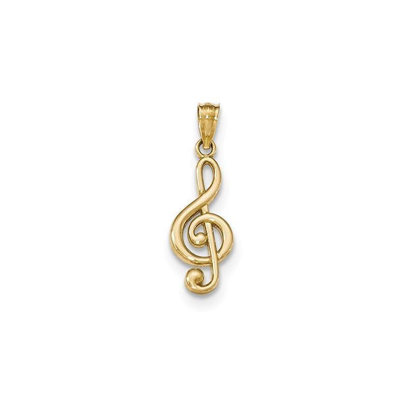 14k Gold Polished Music Note Pendant - Seattle Gold Grillz