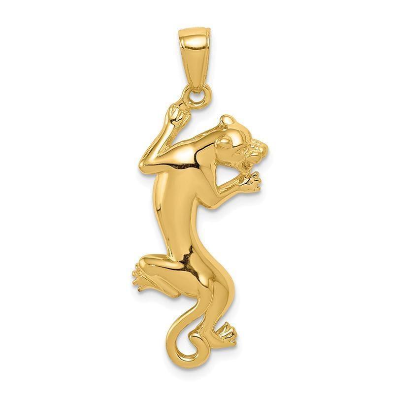 14K Gold Polished Panther Pendant - Seattle Gold Grillz