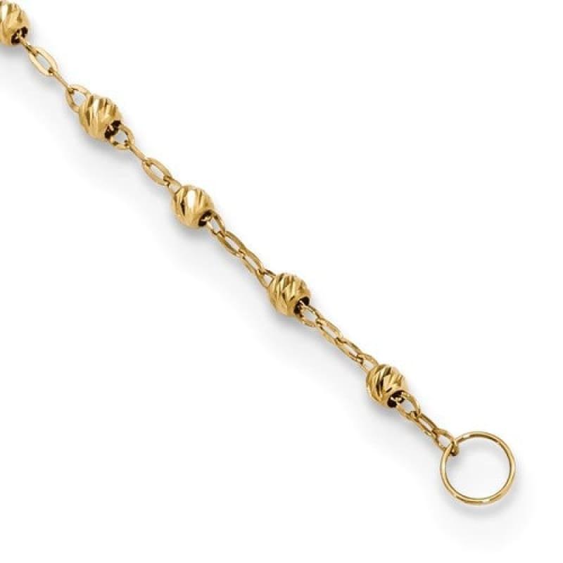 14k Gold Polished Rosary Necklace - Seattle Gold Grillz