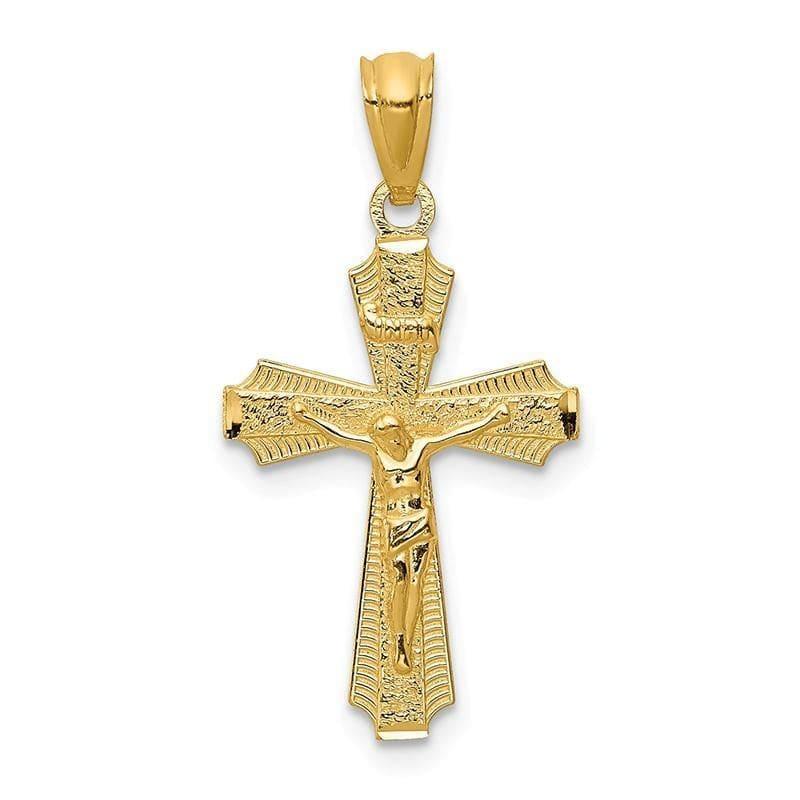 14k Gold Polished Small Passion Crucifix Pendant - Seattle Gold Grillz