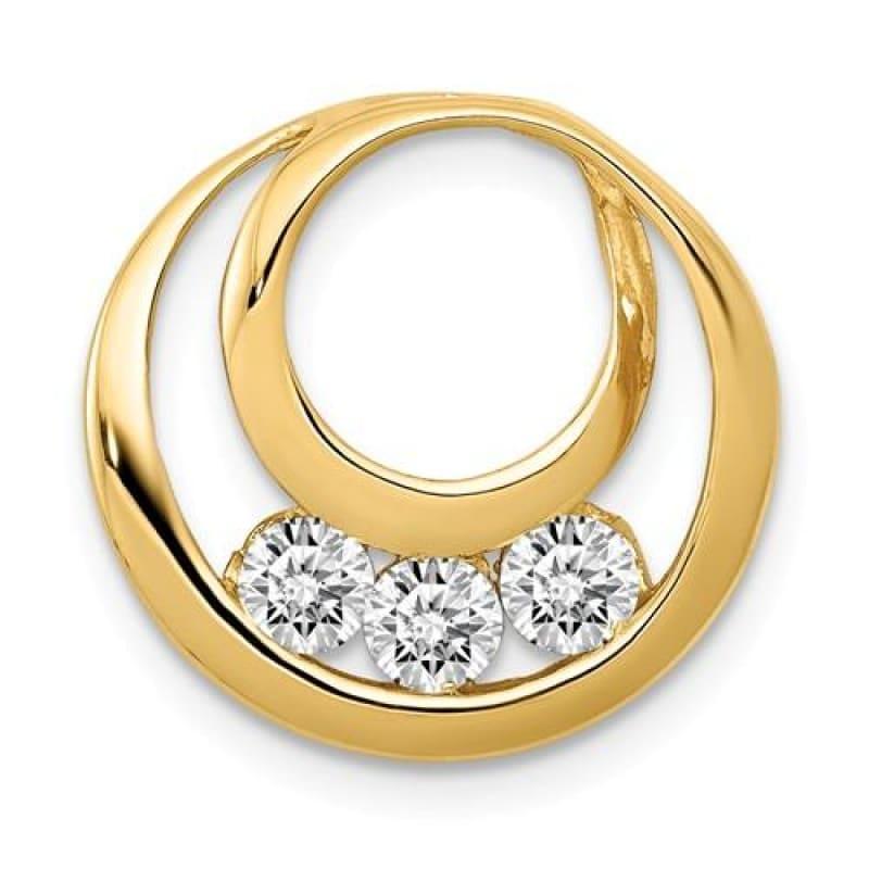 14k Gold Round Diamond Circular Pendant - Seattle Gold Grillz