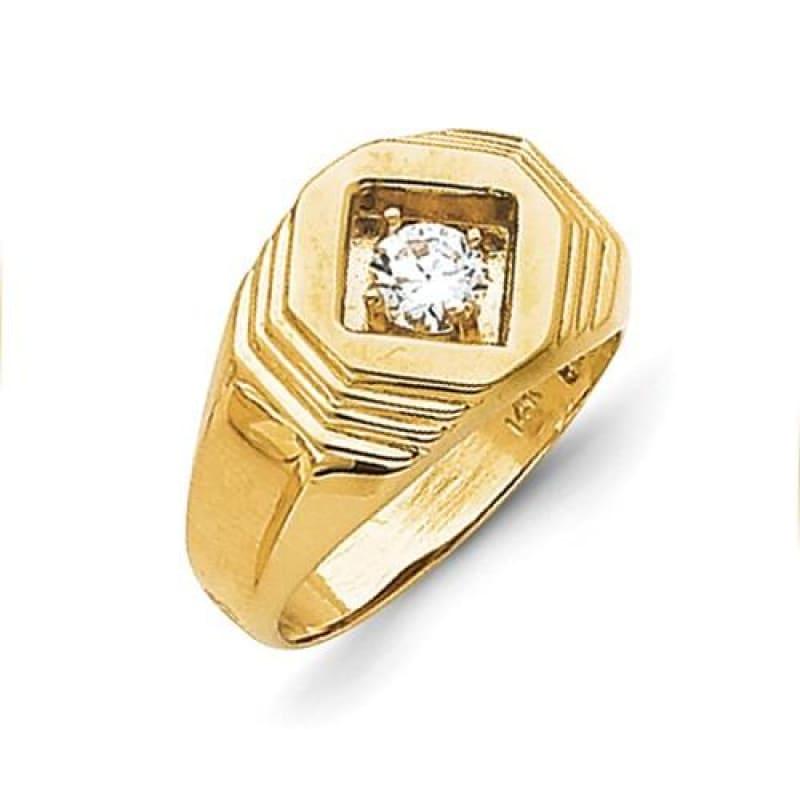 14k Gold Square Diamond Men's Ring - Seattle Gold Grillz